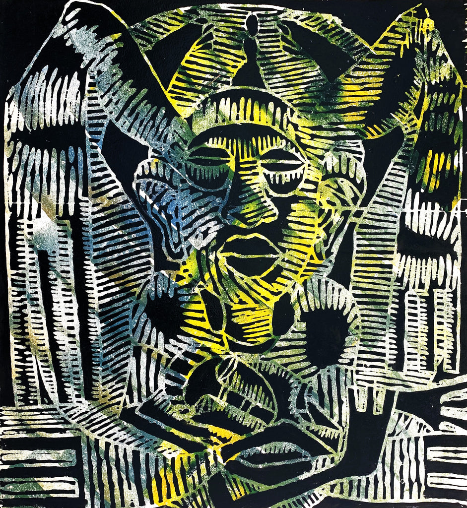 Mother and Child - Woodcut Original