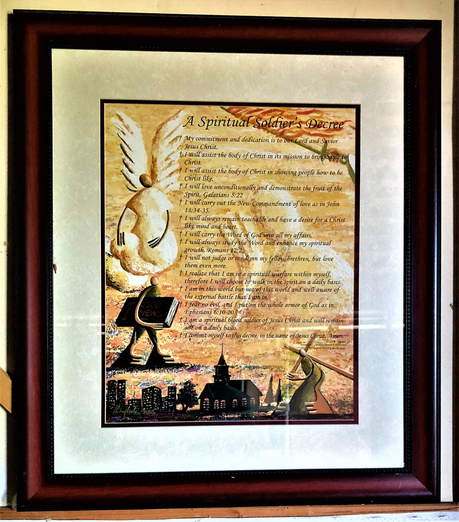 Spiritual Soldier's Decree - Offset Lithograph Framed