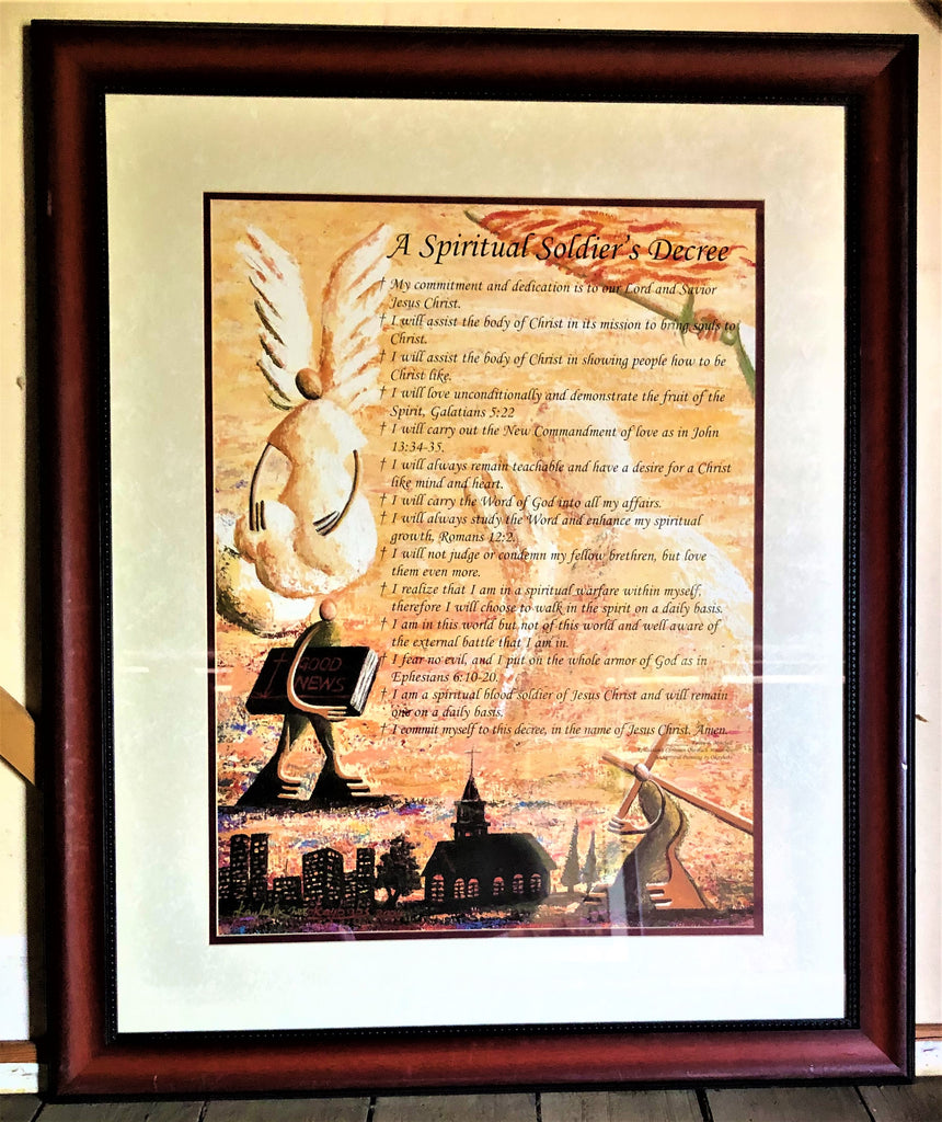 Spiritual Soldier's Decree - Offset Lithograph Framed