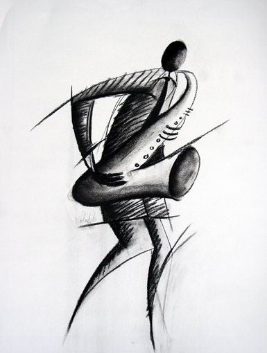 The Saxophonist - Offset Lithograph
