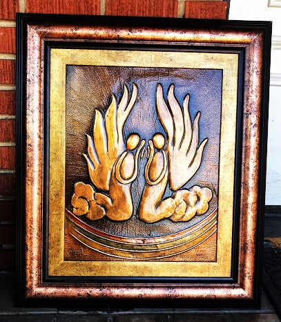 Cherubim - Copper Relief - Framed